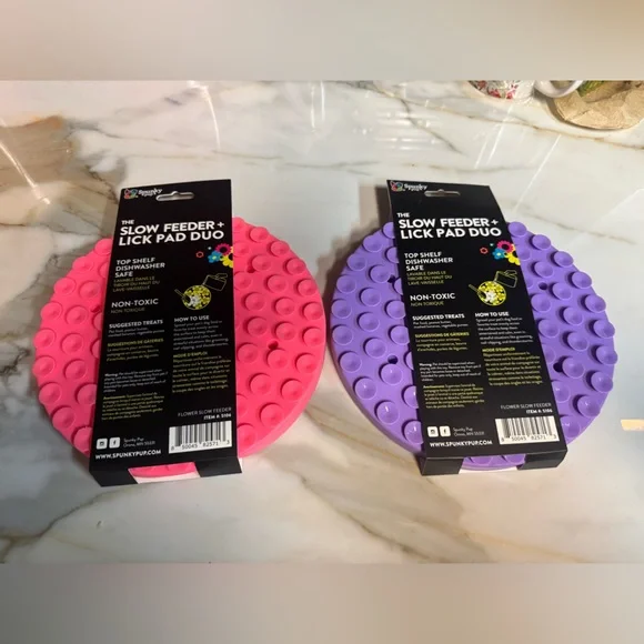 Spunky pup Pink and Purple Slow Feeder Lick Pad Duo BNWT - Picture 2 of 5